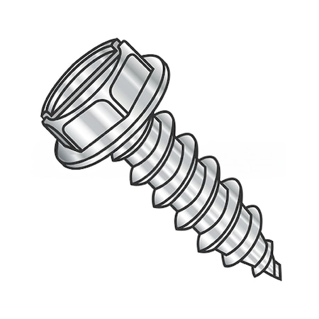 Usa Industrials Self-Drilling Screw, 5/16"-12 x 1/2 in, Plain 18-8 Stainless Steel Flange Hex Head Slotted Drive BULK-SCRW-14082